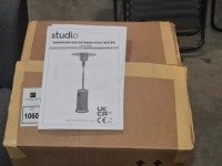 1 X STUDIO MUSHROOM GAS OUTDOOR PATIO HEATER IN SIZE H 2222MM X W 813MM IN ONE BOX (NOTE CUSTOMER RETURNS )
