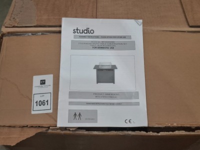 1 X STUDIO GAS STOCKHOLM FIREPIT TABLE CONVERSATION SET TABLE IN BLACK / CHARCOAL IN SIZE W 72.5 X D 72.5 X H 67 CM IN ONE BOX (NOTE CUSTOMER RETURNS )