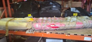 1 X GUL CANOE 2 SEATER IN RED AND YELLOW WITH PADDLES SIZE L 380 CM