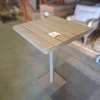 1 X OUTDOOR BAR TABLE IN GREY IN SIZE H 105 X 70 X 70 CM (NOTE EX DISPLAY )