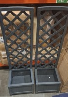 8 X STUDIO SMALL WOODEN TRELLIS IN GREY IN SIZE H 120 X 35 X 30 IN 3 BOXES AND TO PRE - BUILT 4 BOXES (CUSTOMER RETURNS )