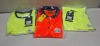 90 X BRAND NEW MIXED HI VIS T-SHIRT LOT TO INCLUDE AVIATOR YELLOW HI VIS T-SHIRTS - CREATE AND DESTROY DOUBLE TONE ORANGE HI VIS POLO SHIRTS AVIATOR DOUBLE TONE YELLOW HI VIS T SHIRTS ALL IN VARIOUS SIZES IN 3 BOXES