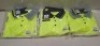 90 X BRAND NEW MIXED HI VIS T-SHIRT LOT TO INCLUDE AVIATOR ORANGE HI VIS POLO SHIRTS - AVIATOR YELLOW HI VIS POLO SHIRTS - AVIATOR YELLOW HI VIS TWO TONE POLO SHIRTS ALL IN VARIOUS SIZES IN 3 BOXES