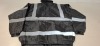 16 X BRAND NEW CREATER AND DESTROY BLACK HI VIS BOMBER JACKETS IN SIZE M - L