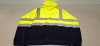100 X BRAND NEW MIXED HEALTH AND SAFETY CLOTHING LOT INCLUDING, AVIATOR LONDON LONG SLEEVE POLO SHIRT IN GREEN / GREY IN SIZE SMALL, AVIATOR LONG SHORT SLEEVE POLO SHIRT IN ORANGE AND GREY / GREEN AND NAVY IN SIZE S, HI- VIS HOODIE IN GREEN AND NAVY IN SI