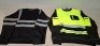 100 + BRAND NEW MIXED HEALTH AND SAFETY CLOTHING LOT CONTAINING, AVIATOR LONDON MENS DOUBLE TONE SWEATSHIRT IN ORANGE / NAVY, GREEN / NAVY, IN SIZES 2XL AND 3XL, GRANDADS LITTLE HELPER HI-VIS IN PINK, CREATE AND DESTROY TROUSERS IN ORANGE / NAVY IN SIZE 3