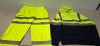 100 X BRAND NEW MIXED HEALTH AND SAFETY CLOTHING LOT CONTAINING CREATE AND DESTROY HI-VIS TWO TONED JOGGERS IN YELLOW IN SIZES S AND XXXL , MODE HI-VIS HOODIE IN YELLOW/NAVY IN SIZE XL , CREATE AND DESTROY SWEATSHIRT PULLOVER IN BLACK IN SIZES S , M , L ,