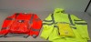 70 + BRAND NEW MIXED HEALTH AND SAFETY CLOTHING LOT CONTAINING AVIATOR LONDON DOUBLE TONE TROUSER IN GREEN / NAVY IN SIZES S AND XL, CREATE AND DESTROY ZIPPED HOODIE IN ORANGE IN SIZES M, XL, 2XL, 3XL, AVIATOR LONDON DOUBLE TONE PULL OVER HOODIE IN GREEN