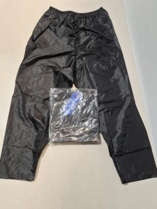 180 X BRAND NEW ARCTIC STORM TROUSERS IN BLACK AND CAMO IN SIZES S, XL, 2XL IN 5 BOXES