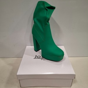 12 X JOALICE PARIS WOMANS HIGH HEELED BOOTS IN GREEN ALL IN SIZE 3UK
