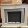 1 X STUDIO SPARKLE ELECTRIC FIRE SUITE IN CREAM (NOTE SOME DAMAGE TO BOTTOM BOARD - CUSTOMER RETURNS )