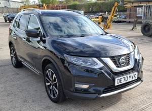 BLACK NISSAN X-TRAIL TEKNA DCI DIESEL ESTATE 1749CC REG: DE70YYK MILEAGE : 46,663 2 KEYS WITH V5 MOT UNTIL 2ND OCTOBER 2025 ALLOYS, LEATHER INTERIOR, SAT NAV, CD PLAYER A/C, ELECTRIC WINDOWS, HEATED FRONT SEATS