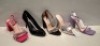 45 X BRAND NEW MIXED FOOTWEAR LOT TO INCLUDE QUEEN VIVI BLACK HEELED SHOES - LA BOTTINE SILVER HEELED SHOES - LA BOTTINE PURPLE HEELED SHOES - IDEAL SHOES LEMON HEELED SHOES - BLACK HIGH HEELS ETC ALL IN VARIOUS SIZES