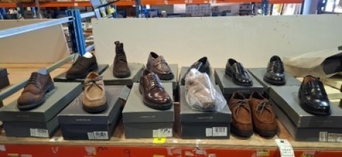 12 X BRAND NEW MIXED DAN JOHN FOOTWEAR LOT TO INCLUDE BLACK COLLEGE FONDO SHOES 41 - TAUPE SCARPA FIBBIA IN SUEDE SHOES 43 - BROWN INGEGNERE SUEDE SHOES 42 - BROWN STIVALETTO SUEDE BOOTS 42 ETC