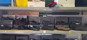 12 X BRAND NEW MIXED DAN JOHN FOOTWEAR LOT TO INCLUDE BLACK MOCASSINO COLLEGE SHOES 43 - BROWN BEATLES SUEDE BOOTS 45 - BLACK DERBY LISCIA SHOES 45 - BROWN MOCCASSINO FONDO 40- SCARPA DERBY SUEDE 42 - ETC