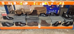 12 X BRAND NEW MIXED DAN JOHN FOOTWEAR LOT TO INCLUDE BLUE FRANCESINA CUOIO SHOES 44- BORDEAUX MOCASSINO COLLEGE SHOES 43 - BROWN STIVALETO SUEDE SHOES 42 - DERBY LISCIA SHOES 43 ETC