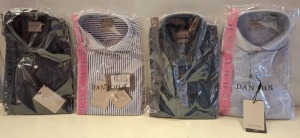 20 X BRAND NEW MIXED DAN JOHN SHIRT LOT TO INCLUDE ROYAL BLUE STRIPE SHIRTS - OXFORD NAVY SHIRTS - BLACK SHIRTS - DENIM SHIRT - CAMICIA OPERATA SHIRT - ETC IN SIZES 37-39-40-41- RRP-£39.99 PP