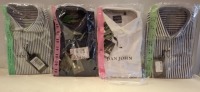 20 X BRAND NEW MIXED DAN JOHN SHIRT LOT TO INCLUDE PIQUET WHITE SHIRTS - OXFORD WHITE SHIRTS - GREY STRIPE SHIRTS - OXFORD NAVY SHIRTS ETC IN SIZES 40-42-43 ETC RRP-&pound;39.99 PP