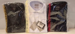 20 X BRAND NEW MIXED DAN JOHN SHIRT LOT TO INCLUDE MACROPIQUET WHITE SHIRTS - PIQUET WHITE SHIRTS - CAMICIA BLACK SHIRTS - OXFORD WHITE SHIRTS ETC IN SIZES 39-41-45 ETC RRP-£39.99