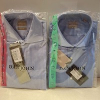 20 X BRAND NEW MIXED DAN JOHN SHIRT LOT TO INCLUDE OXFORD BLUE SHIRTS - MACRO PIQUET BLUE SHIRTS - CAMICIA BLUE SHIRTS ETC IN SIZES 38-40-42 RRP&pound;39.99