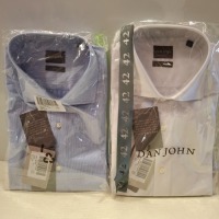 20 X BRAND NEW MIXED DAN JOHN SHIRT LOT TO INCLUDE CAMICIA BLUE SHIRTS -PIQUET WHITE SHIRTS - CAMICIA WHITE SHIRTS IN SIZES 38-40-45 ETC RRP&pound;39.99