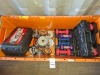32 PCS MIXED WEIGHTS LOT TO INCLUDE DUMBBELL SETS 1KG, 1.5KG, 2,5KG, 5KG, - BARBBELLS WITH 2.5KG PLATES - 20KG CHROME DUMBBELL SET - KETTLE BELLS TO INCLUDE 4KG, 8KG, 12KG, 16KG AND 20KG IN 2 TRAYS (TRAY NOT INCLUDED) - 2