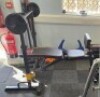 1 X MULTI-FUNCTION BENCH PRESS / DIPS RACK WITH BENCH AND WEIGHTS TO INCLUDE 7 X 5KG PLATES, 8 X 2.5KG PLATES, 8 X 1.25KG PLATES