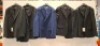 5 X BRAND NEW MIXED DAN JOHN SUIT BLAZER LOT TO INCLUDE 4X GIACCA BLACK BLAZER SIZE 46-50-56 - 1X GIACCA JERSEY STRETCH BLUE BLAZER SIZE 50 RRP-&pound;119.99 PP
