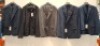 5 X BRAND NEW MIXED DAN JOHN SUIT BLAZER LOT TO INCLUDE 3X GIACCA COMP BLUE BLAZERS SIZE 46-56 - 1X GIACCA GREY BLAZERS SIZE 56 - 1X DAN JOHN OVERSHIRT IN NAVY SIZE L