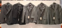 5 X BRAND NEW MIXED DAN JOHN SUIT BLAZER LOT TO INCLUDE 3X GIACCA COMPANTRACITE BLAZERS IN SIZE 46-54-56 - 1X GIACCA BLUE BLAZER SIZE 52 - 1X GIACCA GREY BLAZER SIZE 50 RRP-&pound;119.99