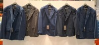 5 X BRAND NEW MIXED DAN JOHN SUIT BLAZER LOT TO INCLUDE 4X GIACCA BLUE BLAZERS SIZE 48-58-60 - 1X GIACCA GREY BLAZER SIZE 50 RRP-&pound;119.99