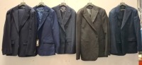 5 X BRAND NEW MIXED DAN JOHN SUIT BLAZER LOT TO INCLUDE 4X GIACCA BLUE BLAZERS SIZE 44-50-54 - 1X GIACCA BLACK BLAZER SIZE 58 RRP-&pound;119.99
