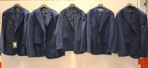5 X BRAND NEW MIXED DAN JOHN SUIT BLAZER LOT TO INCLUDE 5X GIACCA BLUE BLAZERS SIZE 48-50-58 RRP-&pound;119.99