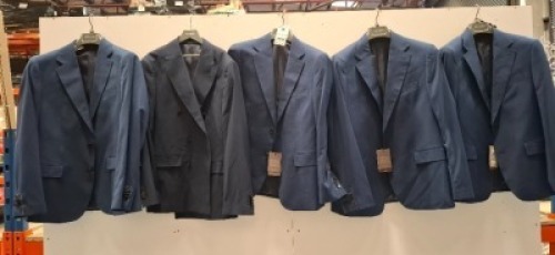 5 X BRAND NEW MIXED DAN JOHN SUIT BLAZER LOT TO INCLUDE 5X GIACCA BLUE BLAZERS SIZE 48-50-58 ETC RRP-&pound;119.99
