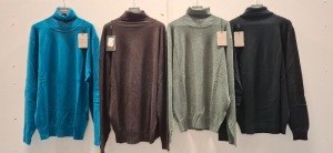 20 X BRAND NEW MIXED DAN JOHN TURTLE NECK (COLLO ALTO) JUMPERS IN VARIOUS COLOURS TO INCLUDE GREY -BLACK -TURQUOISE - MARRONE - CAMEL ETC IN VARIOUS SIZES RRP-£39.99 PP