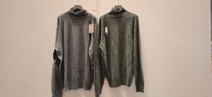 20 X BRAND NEW MIXED DAN JOHN TURTLE NECK (COLLO ALTO) JUMPERS IN GREY IN VARIOUS SIZES RRP-£39.99 PP