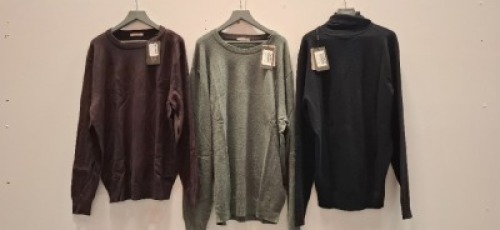 20 X BRAND NEW MIXED DAN JOHN TURTLE NECK (COLLO ALTO) JUMPERS IN VARIOUS COLOURS TO INCLUDE BROWN - GREY - BLACK - IN VARIOUS SIZES RRP-&pound;39.99 PP