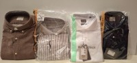 20 X BRAND NEW MIXED DAN JOHN SHIRT LOT TO INCLUDE OXFORD NAVY SHIRTS - PIQUET WHITE SHIRTS - BROWN SHIRTS - BROWN STRIPE SHIRTS ETC IN SIZES 42-43-44-45- ETC RRP&pound;39.99