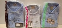 20 X BRAND NEW MIXED DAN JOHN SHIRT LOT TO INCLUDE OXFORD BLUE SHIRTS - BLUE STRIPE SHIRTS - IN SIZES 38-39-44 ETC RRP&pound;39.99
