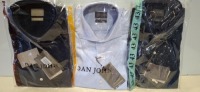 20 X BRAND NEW MIXED DAN JOHN SHIRT LOT TO INCLUDE CAMICIA BLUE SHIRTS - MACRO PIQUET NAVY SHIRTS - OXFORD NAVY SHIRTS ETC IN SIZES 38-39-43 ETC RRP-&pound;39.99 PP