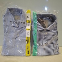 20 X BRAND NEW MIXED DAN JOHN SHIRT LOT TO INCLUDE RIGA BLUE STRIPE SHIRTS - CAMICIA BLUE SHIRTS - IN SIZES 40- 42- 45 ETC RRP-&pound;39.99 PP
