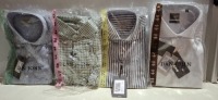 20 X BRAND NEW MIXED DAN JOHN SHIRT LOT TO INCLUDE PIQUET WHITE SHIRTS - CAMICIA BLUE SHIRTS - CAMICIA GREEN SHIRTS - GREY STRIPE SHIRTS ETC IN SIZES 39-40-44 ETC RRP-&pound;39.99 PP