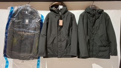 3 X BRAND NEW DAN JOHN GIUBOTTO TECNICO GREEN HOODED JACKETS IN SIZES M- L - £179.99 PP