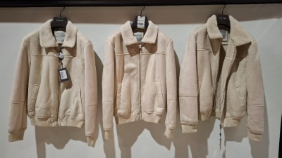 3 X BRAND NEW DAN JOHN GIUBOTTO ECO SUEDE CREAM JACKETS IN SIZES L-XL - £159.99 PP