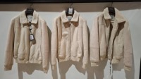 3 X BRAND NEW DAN JOHN GIUBOTTO ECO SUEDE CREAM JACKETS IN SIZES L-XL - &pound;159.99 PP