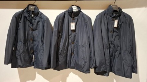 3 X BRAND NEW DAN JOHN CAPO SPALLA NAVY TRENCH COATS IN SIZES S-L-3XL - &pound;179.99 PP