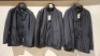 3 X BRAND NEW DAN JOHN CAPO SPALLA NAVY TRENCH COATS IN SIZES S-L-3XL - &pound;179.99 PP