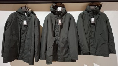 3 X BRAND NEW DAN JOHN GIUBOTTO TECNICO GREEN HOODED JACKETS IN SIZES 2XL -3XL - £179.99 PP