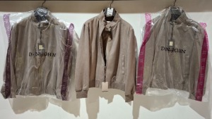 3 X BRAND NEW DAN JOHN TAUPE BOMBER ECO SUEDE JACKETS IN SIZES L-XL -3XL - £119.99 PP