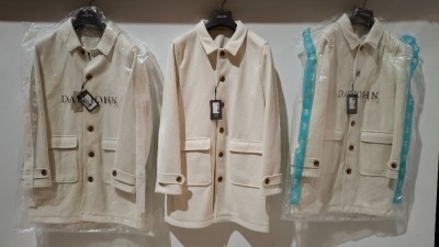 3 X BRAND NEW DAN JOHN CABAN PANNO CREAM JACKETS IN SIZES 52-54-56 - £149.99 PP